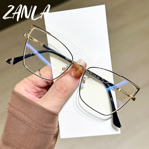 2025 khung vuông mới hình học kim loại chống ánh sáng màu xanh kính thời trang đơn giản đi lại kính máy tính Gương phẳng - Product Image 3