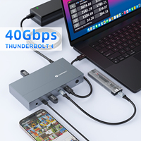 Station d'accueil Thunderbolt 4 ultra-rapide 8K30Hz DP HDMI Lecteur de cartes SD TF3.0 USB 4.0 40 Gbps Hub USB C Thunderbolt 4