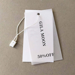 Logo imprimé clair Pvc étiquettes volantes vêtement vêtements étiquettes volantes personnalisées luxe balançoire étiquettes ensemble ficelle broche conception papier vêtements étiquette - Product Image 1