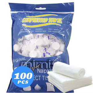 Venta al por mayor de algodón biodegradable desechable no tejido mini toalla belleza toalla comprimida tejido toalla facial - Product Image 6