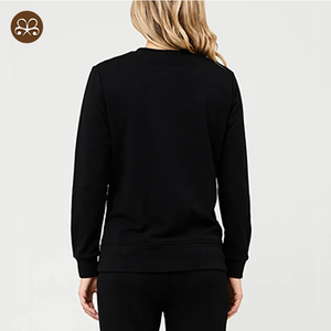 <span class=keywords><strong>Inverno</strong></span> maternità allattamento cerniera invisibile felpa morbida in pile donna nero pianura allattamento al seno maglione - Product Image 6