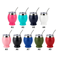 Tasse à maté argentin en acier inoxydable à double paroi de 12 oz avec logo personnalisé, cuillère Bombollia et paille