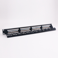 Panel Patch 24 Port Snap Dalam Rj45 Cat6 Cat5e UTP Panel Patch Rak Pasokan Langsung Pabrikan