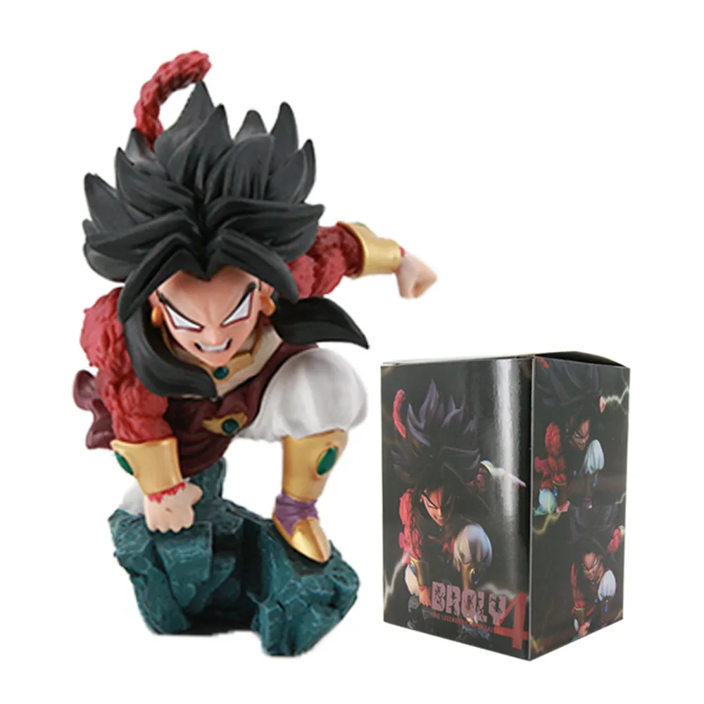 NEW Dragon-Ball-Z kneeling Broly Action Figure Set Cake Topper Ban-dai Super Saiyan Trunks Collectible Model birthday gifts