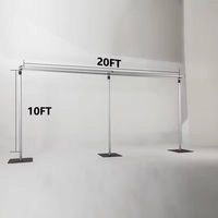 Support de toile de fond rétractable en alliage d'aluminium moderne, robuste et portable, 6m x 3m, de haute qualité, pour décoration de mariage