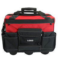 Nouveau modèle 2026 : Sac de rangement à roulettes en polyester, grande capacité, durable et personnalisable, pour outils, avec organisateur et roulettes de transport