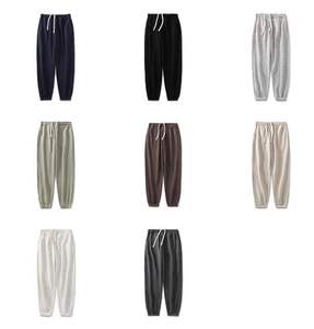 Pantalon de survêtement pour homme à taille élastique avec cordon de serrage, poches latérales, coupe décontractée, tricoté, plusieurs couleurs, saison automne - Product Image 1