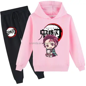 Sromda Demon Slayer Kimetsu keine Yaiba Hoodie set für Children Anime Girls Boys Sweatshirt Clothing set 2pcs