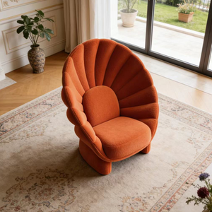 <span class=keywords><strong>Fauteuil</strong></span> lounge rembourré orange, siège confortable pour chambre à coucher, chaise de coiffeuse à dossier festonné, fauteuils club <span class=keywords><strong>moelleux</strong></span>, fauteuils <span class=keywords><strong>design</strong></span> - Product Image 1