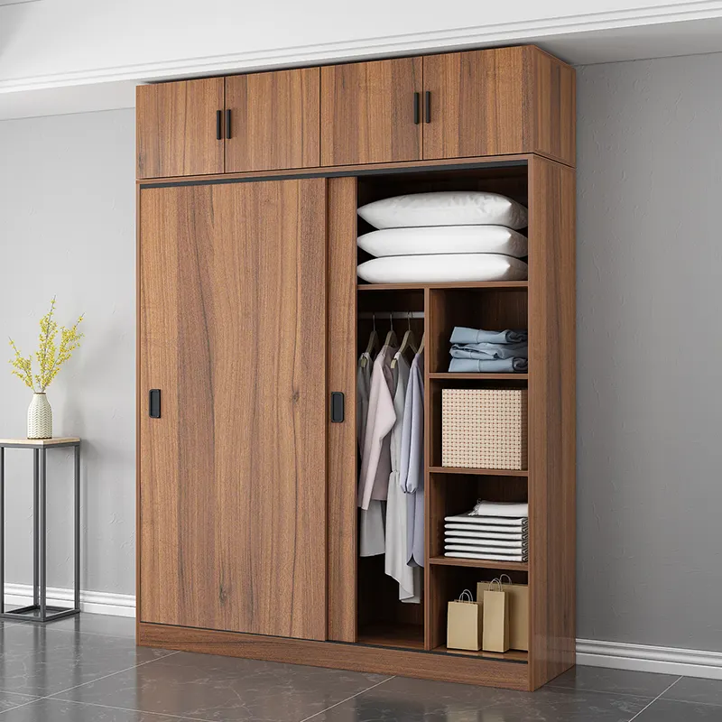 Armario con puerta corredera de madera para dormitorio, moderno, Simple, venta al por mayor