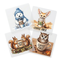 Autocollants en vinyle thermocollant personnalisés pour vêtements de chat, motif dessin animé, écologiques, imperméables, pour T-shirts, en papier caoutchouc