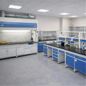 Îlot de laboratoire moderne à structure métallique avec évier de qualité médicale pour hôpitaux, laboratoires et centres de lutte contre les maladies - Product Image 1