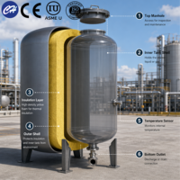 Cuve de Fermentation Submergée 200L en Acier Inoxydable 304 de Qualité Sanitaire ISO 9001