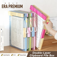 Portapapeles A4 de doble capa, carpeta transparente para documentos, bloc de escritura para estudiantes, soporte para papeles de prueba de gran capacidad, almacenamiento de archivos