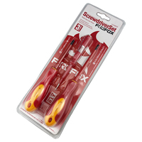 Kit de 3 tournevis magnétiques (plat et cruciforme) avec testeur de tension 1000V, isolés pour électricien, outils de réparation manuels, matériel de quincaillerie
