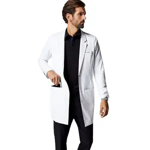 男士白色实验室外套医生护士套装医疗设计
