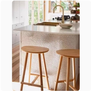 Mosaico en forma de abanico Azulejo de mosaico de mármol decorativo Pared exterior Baño Cocina Azulejos de pared Mosaico de piedra - Product Image 4