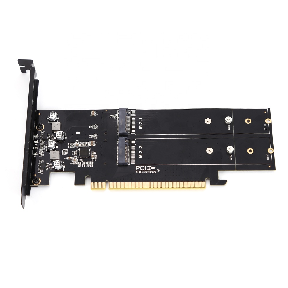 22110 Nvme M.2 Ngff Ssd to Pcie X4 Adapter Card Pcie X16 4-port M.2 Nvme Ssd Adapter
