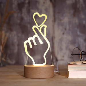 Christmas Love Gift Illusion Kids Led acrilico Board lampada da notte 3d piccoli 7 colori Diy Blank 3d Led Anime Illusion Night Lights - Product Image 6