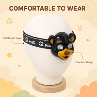 Lampe frontale LED en forme d'animal de dessin animé pour enfants, rechargeable par USB-C, légère, pour la lecture, le jeu, le camping, la randonnée, l'utilisation en extérieur