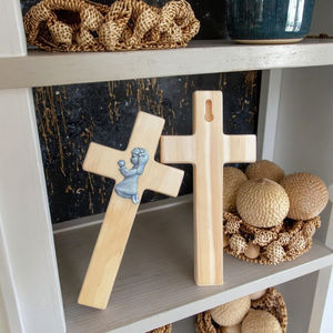 <span class=keywords><strong>Cruz</strong></span> <span class=keywords><strong>de</strong></span> Madera Pintada Cristiana Religiosa, Decoración <span class=keywords><strong>de</strong></span> Pared Triple Apilada Multicolor en 3D para el Hogar o <span class=keywords><strong>la</strong></span> Iglesia - Product Image 2