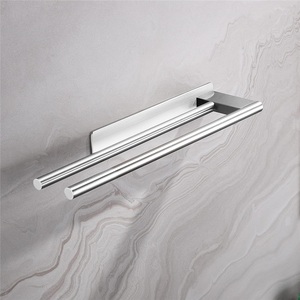 Porte-serviettes et barre de rangement mural moderne en fer doré pour hôtel, résistant à la rouille, sans perçage - Product Image 4