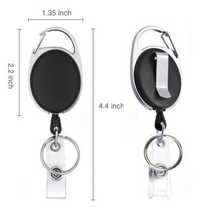 Porte-badge rétractable en plastique pour employés d'entreprise CY Wholesale Company, avec porte-clés, personnalisable avec nom et logo - Product Image 2