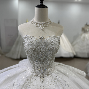 Robes de mariée Sweetheart à épaules dénudées, robe de mariée brodée de perles et de sequins, robe de bal de mariée Xs195 - Product Image 3