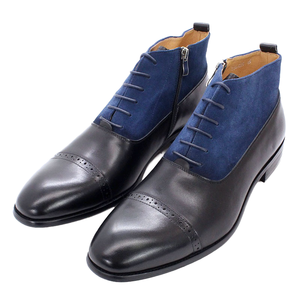 Chaussures de mariage pour hommes en cuir véritable à lacets Sh12010a, mocassins à bout fermé, bottes de bureau et de carrière pour le printemps, taille 47 - Product Image 4