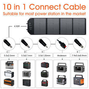 Outdoor Portable Power Supply Station Generator 100W Foldable Solar Panel with <strong>10</strong> in 1 Connect Cables 110V/220V 23% Efficiency - Product Image 3