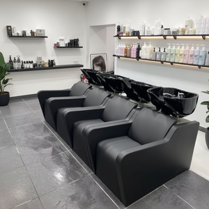 Muebles de Salón Modernos de Lujo, Cama de Lavado de Cabello de Cuero Sintético y Estación de Lavado con Lavabo para Servicios de Masaje - Product Image 3