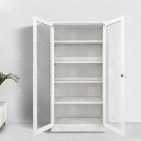 Classeur en métal avec portes en verre armoire de rangement en acier
