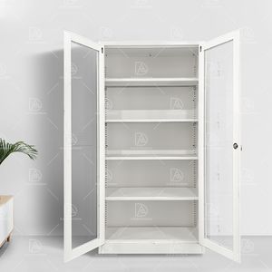 ארון קבצים מתכת עם דלתות זכוכית ארון ארון בגדים אחסון - Product Image 3