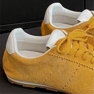 Retro Low <b>Top</b> German Trainer Shoes Soft Suede Leather Lightweight Daily Casual Sneakers For Men And Women - Product Image 1