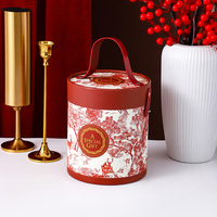 Boîte cadeau cylindrique portable chinoise rétro emballage de boîte vide pour fournitures de mariage estampage de boîte à bonbons avec type de dossier