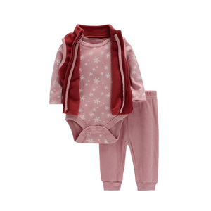Conjunto Casual de Otoño/Invierno 100% Algodón para Bebé: Pelele para Niño y <span class=keywords><strong>Chaleco</strong></span> Cálido para Niña con Cierre de Botones - Taobao Cloud Order - Product Image 3