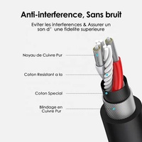 Câble audio micro XLR mâle-femelle Xput 3 broches AWG24 noir, équilibré, plusieurs longueurs : 1M, 2M, 3M, 5M, 10M jusqu'à 100M