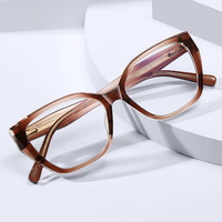Monture de lunettes optiques Partagas TR90 carrées avec charnières à ressort et branches à fixation par broche, anti-lumière bleue, pour femmes