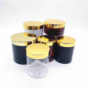 6オンス16オンス32オンスアクリル厚壁琥珀色黒白透明広口PETプラスチック瓶容器金蓋付き - Product Image 6