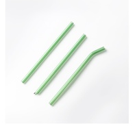 Pailles en verre colorées réutilisables de 8 pouces (200 mm) en borosilicate de haute qualité, courbées, pour jus, cocktails et café - Vente en gros