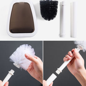 Juego de escobilla de baño sin punzonado montado en la pared, escobilla de baño 2 en 1 y juego de soporte, cepillo de limpieza de inodoro con soporte - Product Image 4