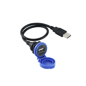 Connecteur USB 2.0 étanche IP65 avec câble d'extension, contacts en cuivre, boîtier en nylon - Product Image 4
