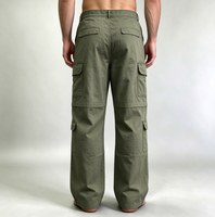 Pantalon cargo ample et épais pour homme, style streetwear, avec multiples poches, appliques et patchs, coupe droite, idéal pour le travail