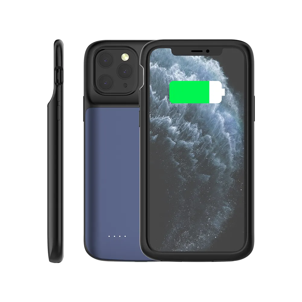 Silicone Gel Smart Battery Case For Iphone 11 Pro Max 5000Mah Backup Wireless Power Bank Battery Phone Case
