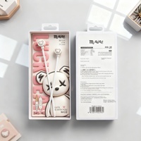 Headset Kiki High-appearance MQ-38 Kartun In-ear 3.5mm Jack Bulat 1.2m Kabel Mikrofon Kemasan Kotak