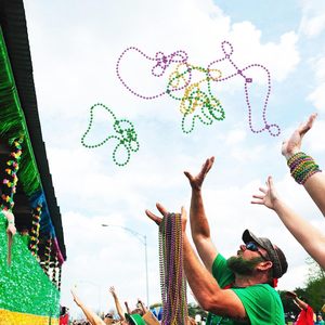 Mardi Gras Carnival Party Necklace 7MM <b>Beaded</b> Necklace Disco Loose Necklace Carnival Party Set Decorations Favor Supplies - Product Image 2