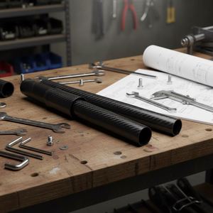 Tubos de Fieltro de Carbono Negro Mate 3K de 5mm de Grosor, Surtido Multitamaño para Soportes Industriales, Estructuras de Drones y Proyectos DIY - Product Image 4