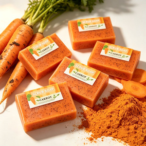 Savon à la carotte éclaircissant et blanchissant pour le visage et le corps, savon à l'acide kojique et au curcuma, fait main, OEM, étiquette privée, vente en gros - Product Image 2