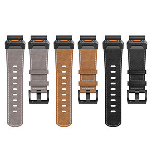Bracelet montre en cuir véritable à dégagement rapide pour Garmin <span class=keywords><strong>Fenix</strong></span> 8/7X/7 Pro/<span class=keywords><strong>6</strong></span>/5/965 - Product Image 1