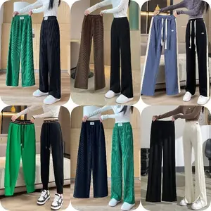 Kadınlar için yeni gelenler düz renk kargo pantolon Streetwear büyük cep rahat pantolon düşük bel kadın pantolon Lady